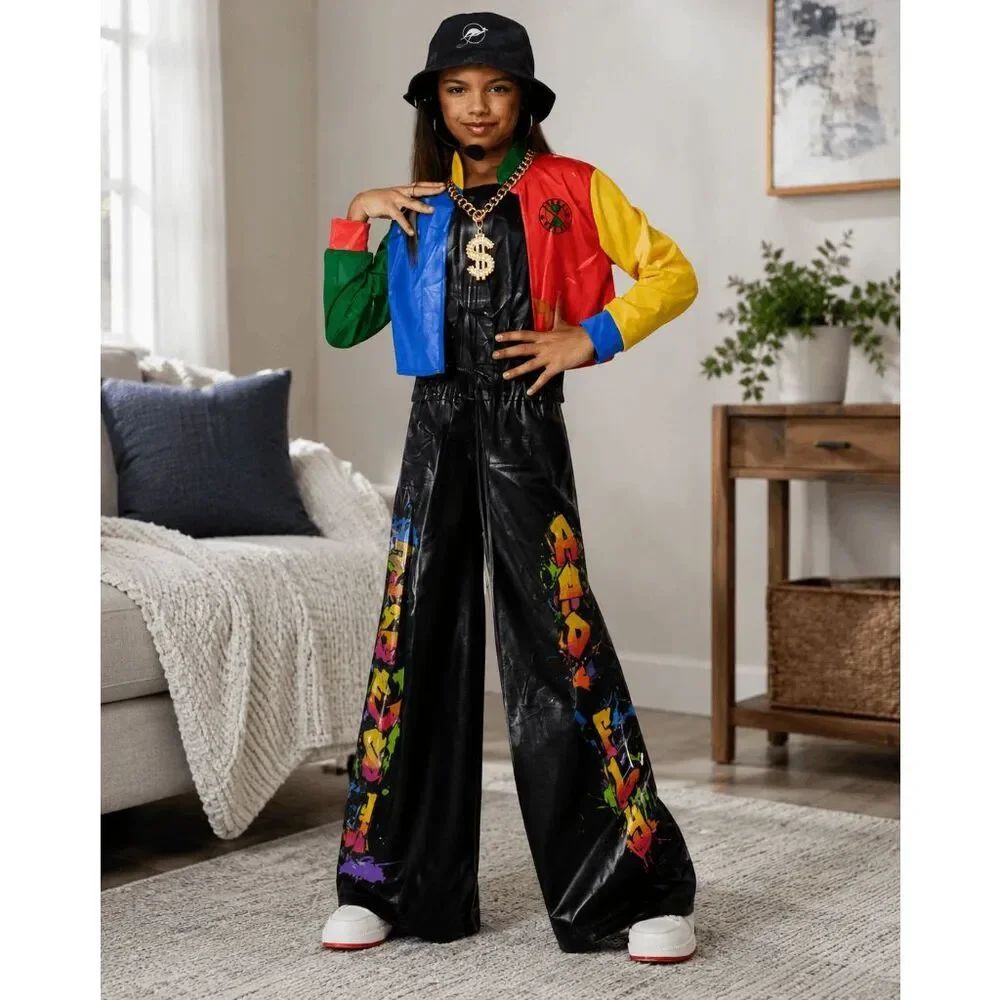 90's Hip Hop Superstar Rapper Rap Star Pop Fancy Dress Halloween Child Costume